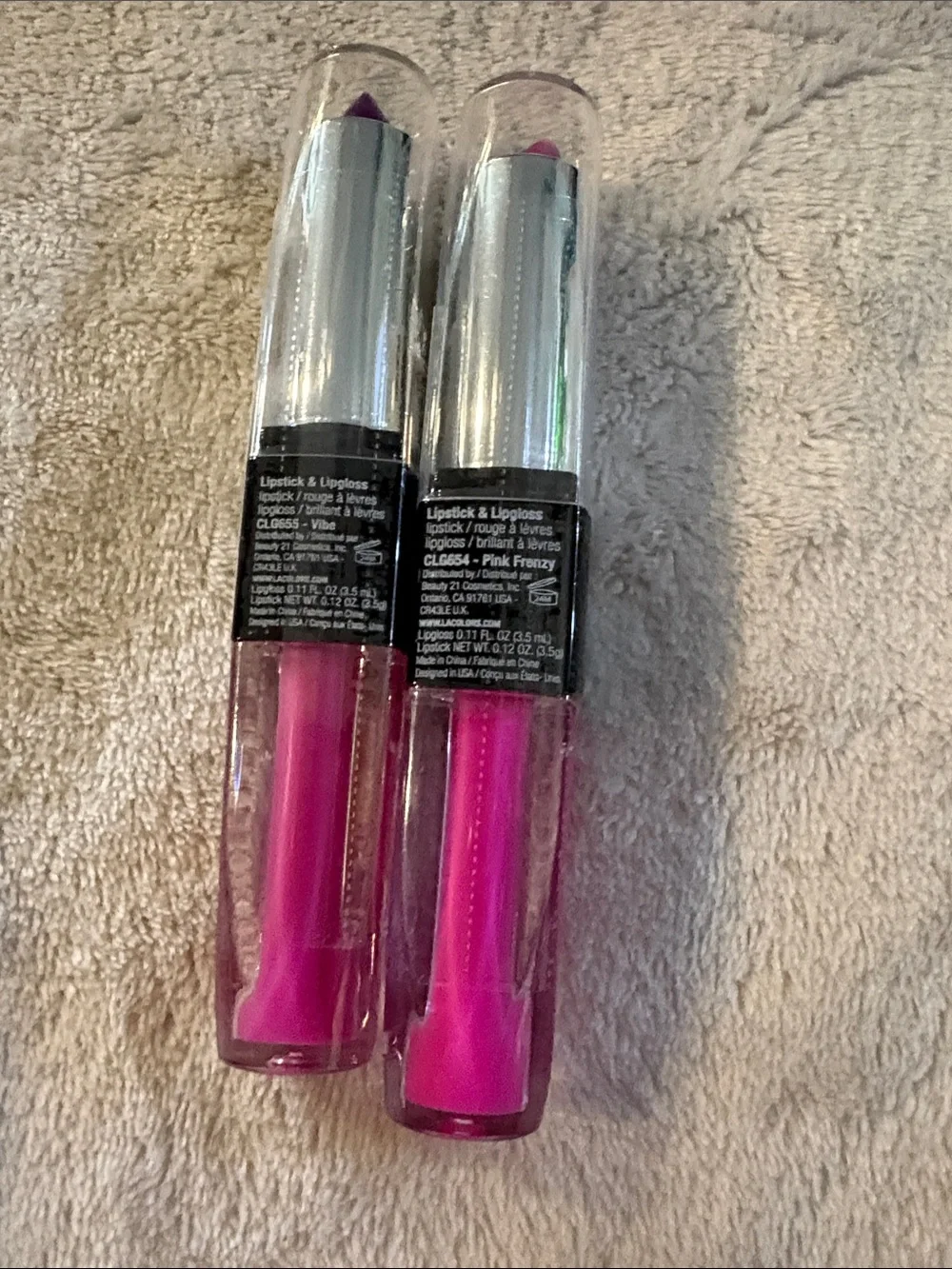 L.A. Colors Lip Duo in Hot Pink - Lipstick & Gloss Set